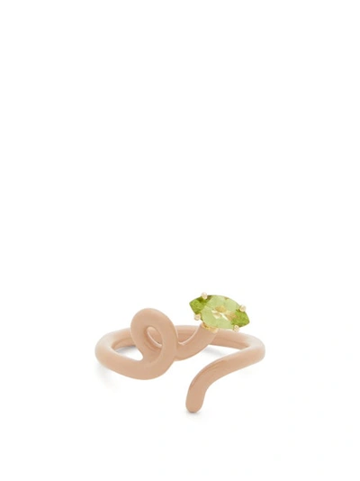 Bea Bongiasca Baby Vine Tendril Ring In Brown,green