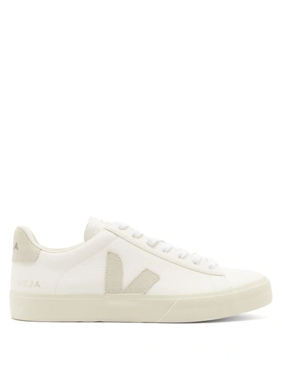 Veja Campo V-logo Leather Trainers In White