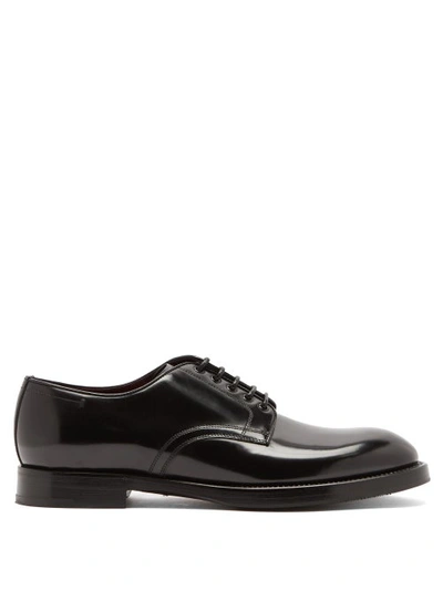 Dolce & Gabbana Michelangelo Patent-leather Derby Shoes In Black