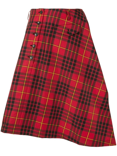 Comme Des Garçons Homme Deux Tartan Print Shorts In Red