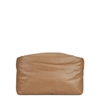 Kassl Editions Oil Brown Padded Coated Clutch In Camel