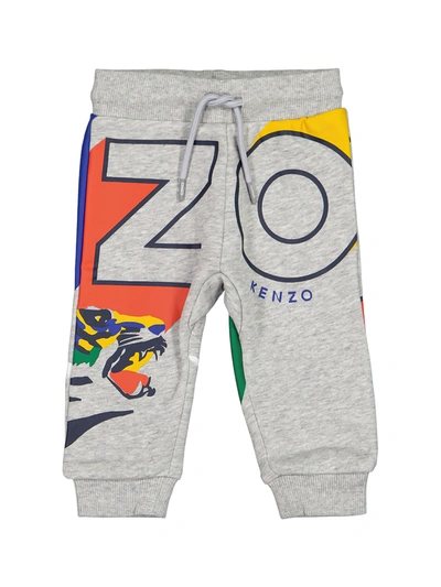 Kenzo Grey Sweatpants For Babyboy With Tigers