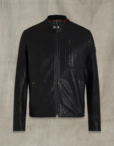 Belstaff Long Way Up Montana Leather Jacket In Black