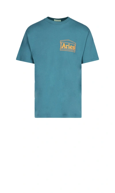 Aries Arise Men's Blue Cotton T-shirt