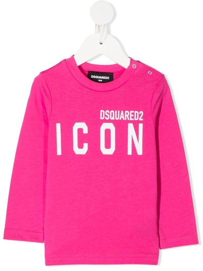Dsquared2 Babies' Icon Print Sweatshirt In Pink