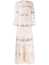 NEEDLE & THREAD EMBROIDERED LACE DRESS