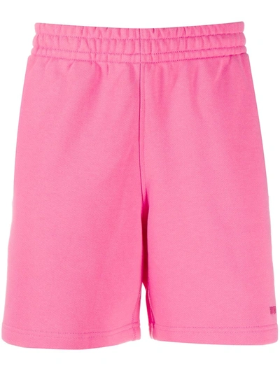 Adidas Originals By Pharrell Williams Embroidered Logo Track Shorts In Pink