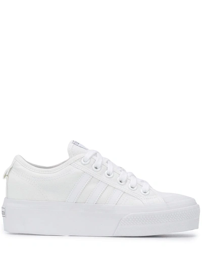 Adidas Originals 白色 Nizza 厚底运动鞋 In White