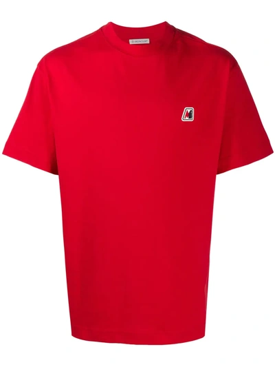 Moncler Logo Patch T-shirt In Red