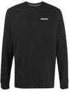 Patagonia Responsibili-tee Logo-print Recycled Cotton And Recycled Polyester-blend T-shirt In Black