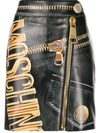 MOSCHINO LOGO PRINT BIKER SKIRT