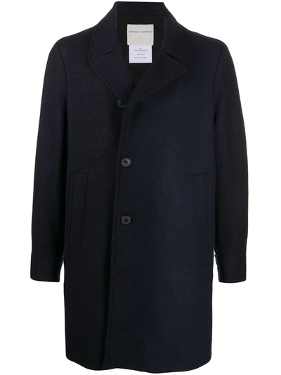 Stephan Schneider Collier's Single-breasted Wool Coat In Blue