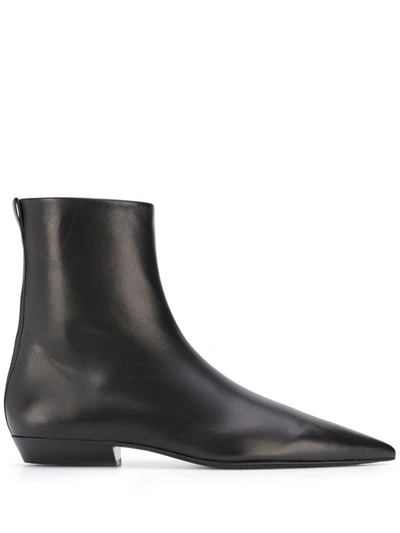 Jil Sander Sharp-toe Ankle Boots In Black