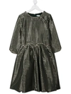 ABEL & LULA TEEN HOUNDSTOOTH PATTERN FLARED DRESS