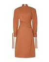 Acne Studios Deera Ruched Cotton-poplin Dress In Orange