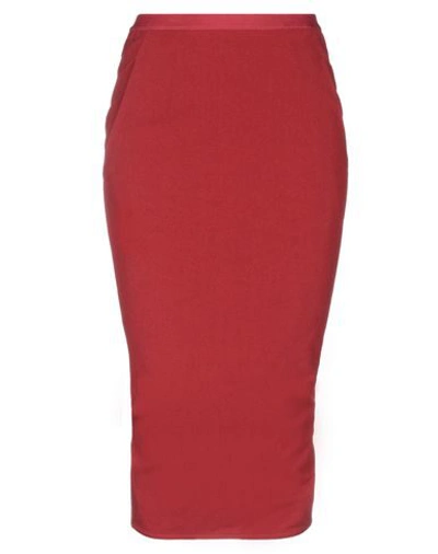 Rick Owens Midi Skirts In Red
