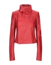 Rick Owens Biker Jacket In Red