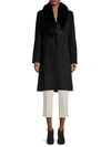 SOFIA CASHMERE FOX FUR-COLLAR KNEE-LENGTH WOOL-BLEND COAT,0400013068363