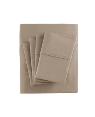 Madison Park 800 Thread Count Cotton Blend Sateen 6-pc. Sheet Set, King Bedding In Khaki