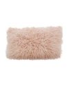 Saro Lifestyle Mongolian Faux Fur Decorative Pillow, 12" X 20" In Blush