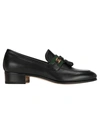 Gucci Loafer With Web And Interlocking G In Black