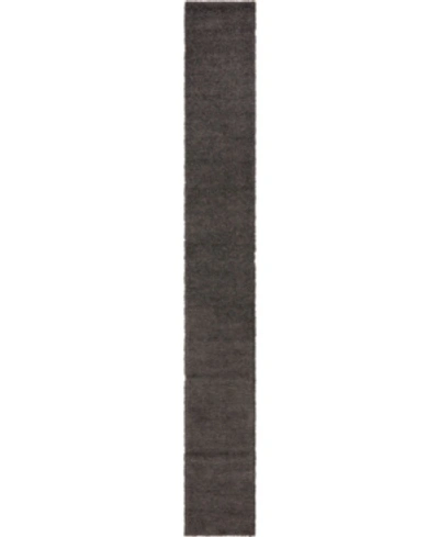 Bridgeport Home Exact Shag Exs1 2' 6" X 19' 8" Runner Area Rug In Graphite Gray