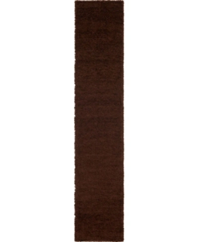 Bridgeport Home Exact Shag Exs1 2' 6" X 13' Runner Area Rug In Chocolate