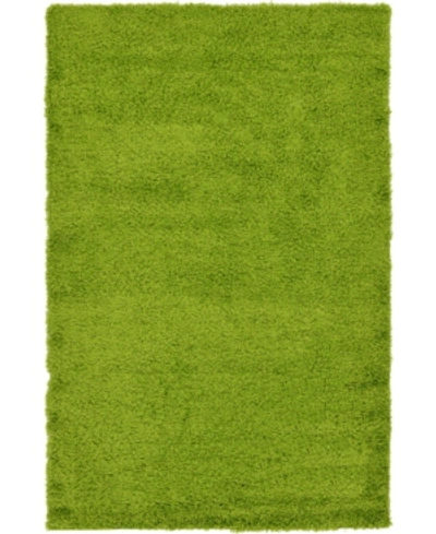Bridgeport Home Closeout! Bayshore Home Exact Shag Exs1 5' X 8' Area Rug In Grass Gree