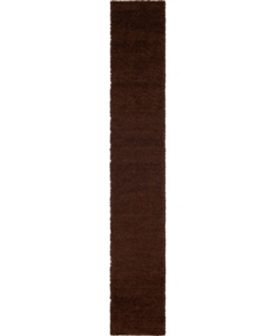 Bridgeport Home Exact Shag Exs1 2' 6" X 16' 5" Runner Area Rug In Chocolate