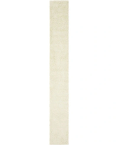 Bridgeport Home Exact Shag Exs1 2' 6" X 19' 8" Runner Area Rug In Pure Ivory