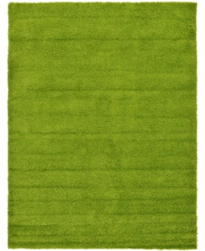 Bridgeport Home Closeout! Bayshore Home Exact Shag Exs1 8' X 11' Area Rug In Grass Green