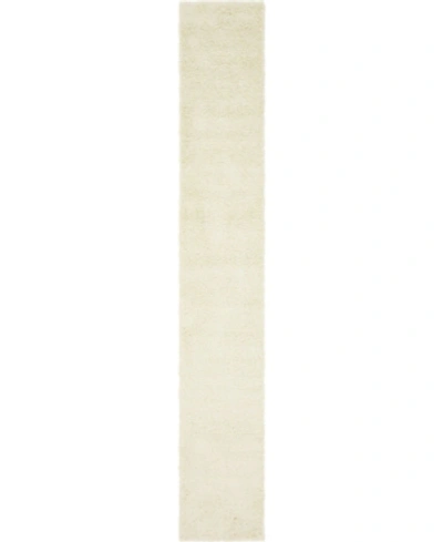 Bridgeport Home Exact Shag Exs1 2' 6" X 16' 5" Runner Area Rug In Pure Ivory