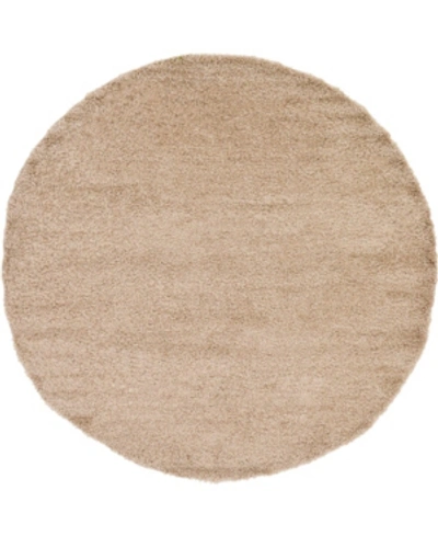 Bridgeport Home Exact Shag Exs1 8' 2" X 8' 2" Round Area Rug In Taupe