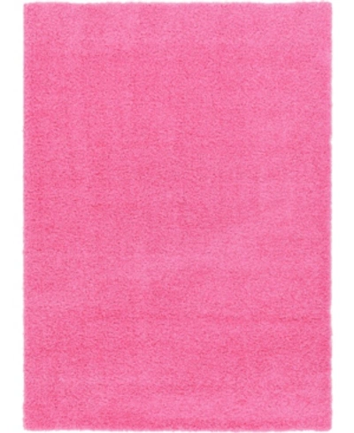 Bridgeport Home Closeout! Bayshore Home Exact Shag Exs1 7' X 10' Area Rug In Taffy Pink