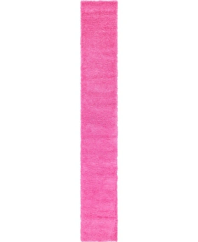 Bridgeport Home Exact Shag Exs1 2' 6" X 16' 5" Runner Area Rug In Taffy Pink