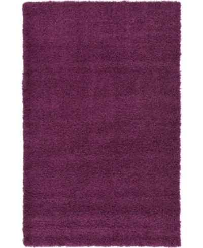 Bridgeport Home Closeout! Bayshore Home Exact Shag Exs1 5' X 8' Area Rug In Eggplant P