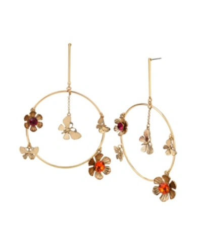 Betsey Johnson Butterfly Orbital Earrings In Fuchsia