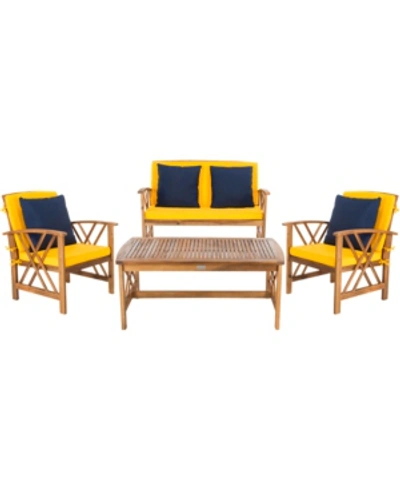 Safavieh Fontana 4pc Outdoor Set In Yellow