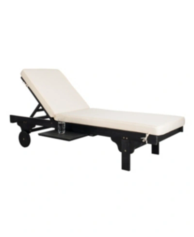 Safavieh Newport Chaise Lounge Chair With Side Table In White