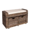 Furniture Palermo 34.5" Storage Bench In Grey