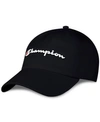 Champion Men's Black Classic Script Adjustable Hat In Black
