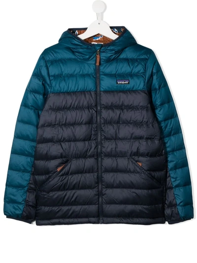 Patagonia Kids' Reversible Quilted Jacket In Blue