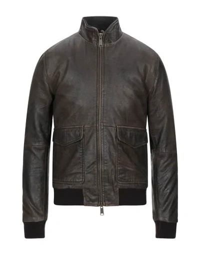 Andrea D'amico Jackets In Dark Brown