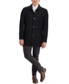 Cole Haan Men's Classic-fit Car Coat With Faux-leather Trim In Navy