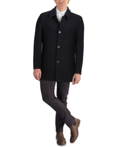 COLE HAAN MEN'S CLASSIC-FIT CAR COAT WITH FAUX-LEATHER TRIM