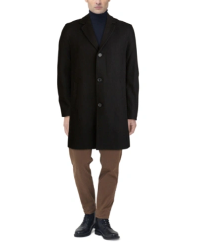 COLE HAAN MEN'S MELTON CLASSIC-FIT TOPCOAT