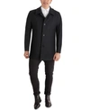 Cole Haan Men's Classic-fit Car Coat With Faux-leather Trim In Charcoal