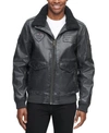TOMMY HILFIGER MEN'S FAUX LEATHER AVIATOR BOMBER JACKET, CREATED FOR MACY'S