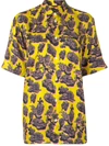 Stella Mccartney Psychedelic-print Silk-twill Short-sleeved Shirt In Yellow