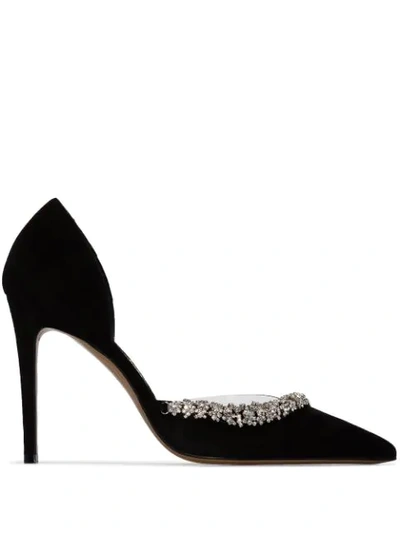 Alexandre Vauthier Women's Ane Crystal-embellished Suede D'orsay Pumps In Black